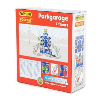 Паркинг 4-уровневый с дорогой и автомобилями, синий (в коробке) арт.44716