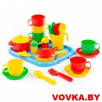 Набор детской посуды "Хозяюшка" с подносом на 6 персон арт.4022