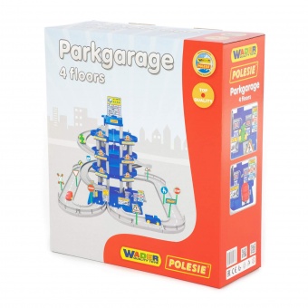 Паркинг 4-уровневый с дорогой и автомобилями, синий (в коробке) арт.44716