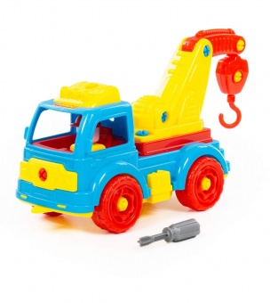 Конструктор-транспорт "Автомобиль-эвакуатор" (в сеточке) арт. 73037 Полесье