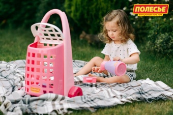 Забавная тележка + набор детской посуды (31 элем.) арт.44389