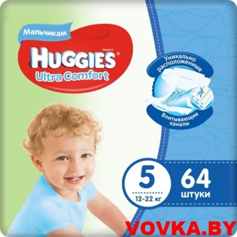 Подгузники Huggies Ultra Comfort 5 (12-22кг) 64 шт. Boy арт. 5029053543697