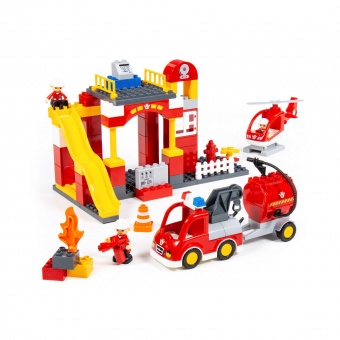 Конструктор "Макси" - "Пожарная станция" (81 элемент) (в коробке) арт.77509 Полесье