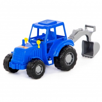 Трактор "Мастер" (синий) с лопатой (в сеточке), арт. 84873