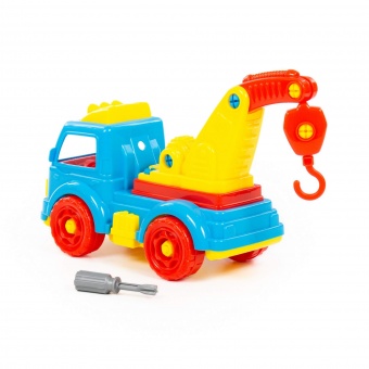 Конструктор-транспорт "Автомобиль-эвакуатор" (в сеточке) арт. 73037 Полесье