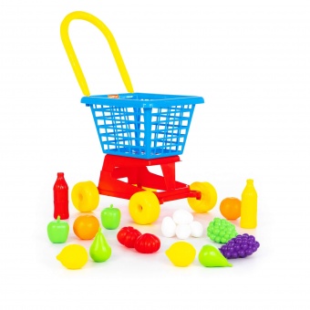 Тележка "Supermarket" №1 + набор продуктов (в сеточке) арт.42989