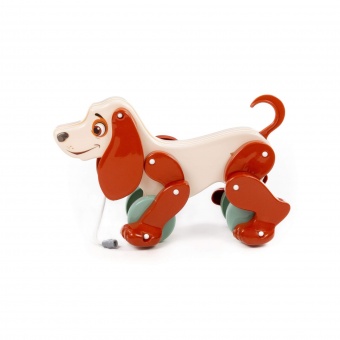 Собака-каталка "Боби" (бело-коричневый) (в пакете) арт.48701