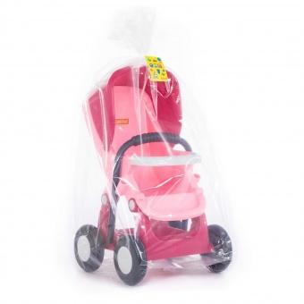 Коляска для кукол прогулочная "Alisa" 4-х колёсная (розовая) (в пакете) арт. 95220