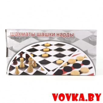 Набор 3 в 1,(шахматы + шашки + нарды), арт.202