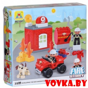 Конструктор "Пожарная станция", 35 дет., арт.HG-1297