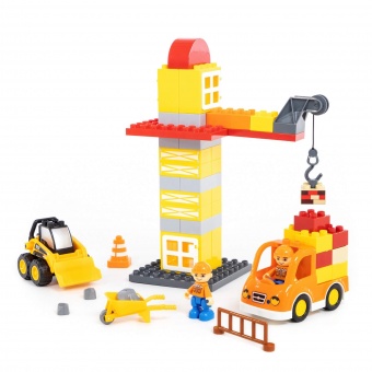 Конструктор "Макси" - "Строительная фирма" (90 элементов) (в коробке) арт. 77608 Полесье