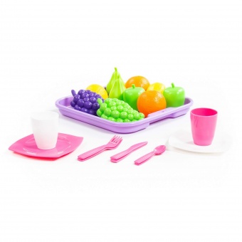 Набор продуктов №2 с посудкой и подносом (21 элемент) (в сеточке) арт.46970