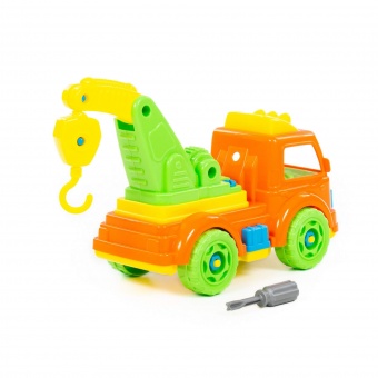 Конструктор-транспорт "Автомобиль-эвакуатор" (в сеточке) арт. 73037 Полесье