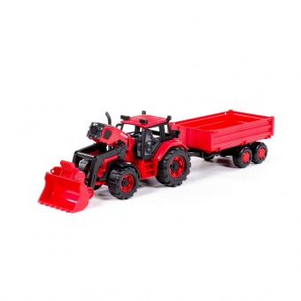 Трактор BELARUS с погрузчиком и бортовым прицепом арт. 91871 Полесье