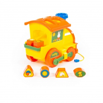 Логический паровозик "Миффи" с 6 кубиками №1 арт.64240