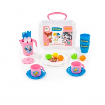 Набор детской посуды "Простоквашино" (21 элемент) (в чемоданчике) арт.85436