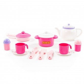 Набор детской посуды "Настенька" на 2 персоны (18 элементов) (в сеточке), арт. 58997