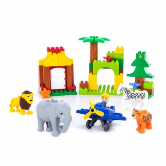 Конструктор "Макси" - "Зоопарк" (138 элементов) (в коробке) арт. 77721 Полесье