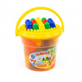 Конструктор "Юниор" (57 элементов) (в ведре "Макси" с крышкой) арт. 1853