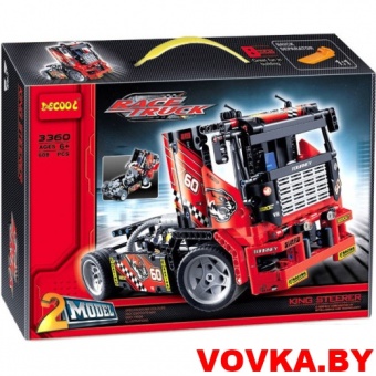 Конструктор Decool "Гоночный грузовик 2в1", 608 деталей, арт. 3360