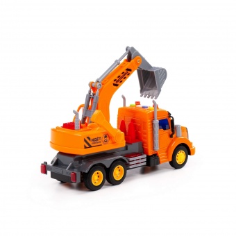 "Профи", автомобиль-экскаватор инерционный (со светом и звуком) (оранжевый) (в коробке) арт. 86457
