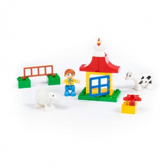 Конструктор "Макси" - "Мини-Ферма" (15 элементов) (в коробке) арт. 77660 Полесье