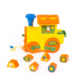 Логический паровозик "Миффи" с 6 кубиками №1 арт.64240